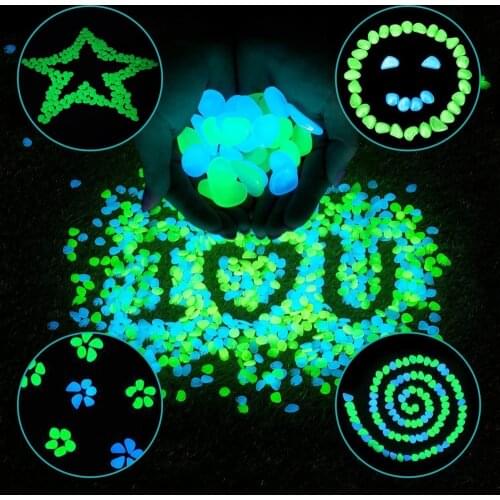 25/50pcs Glowing Pebbles In The Dark Garden Stones Rocks Fish Tank Pebble Light-emitting Artificial Luminous Holiday Decoration