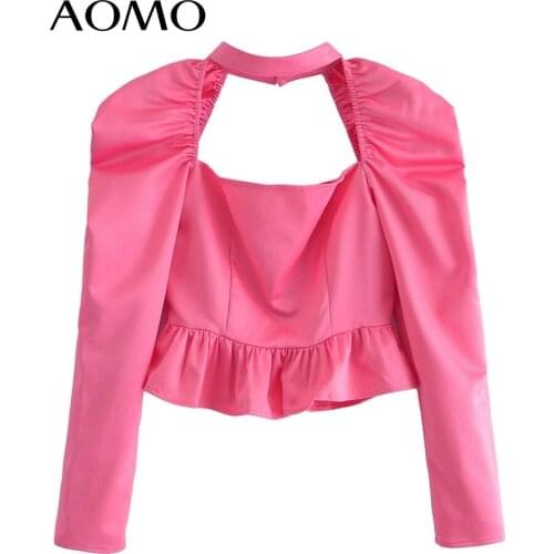 Розовые блузки AOMO China At AliExpress