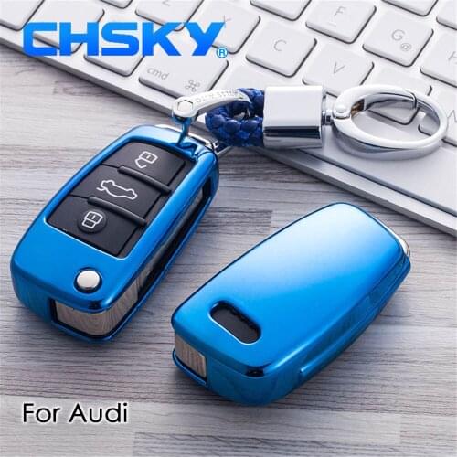 CHSKY TPU For Audi key cover Shell For Audi A3 8P A4 A5 A6 A7 A8 Q7 Car key cover case for keychain Car Covers Auto accessories