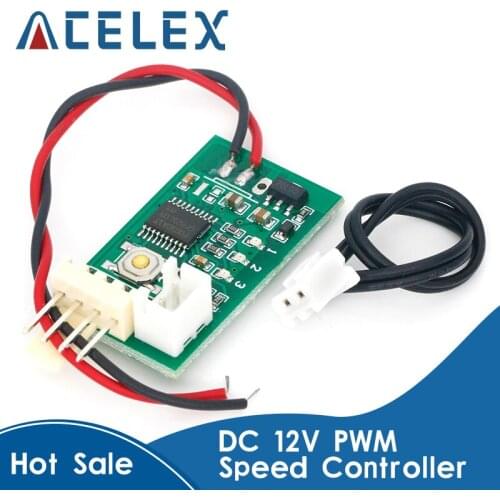 DC 12V PWM Speed Controller Fan Speed governor 4 Wire Computer Temperature control Switch for PC CPU Cooler Fan Alarm STK IC