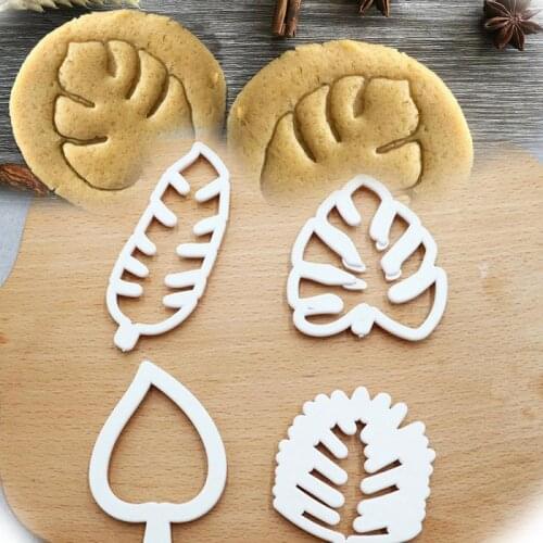DIY Cookie Mold Creative 4pcs Leaf Leaves Jungle Biscuit Cookie Cutter Fondant Cake Decorating Mold Baking Tools For Kitchen