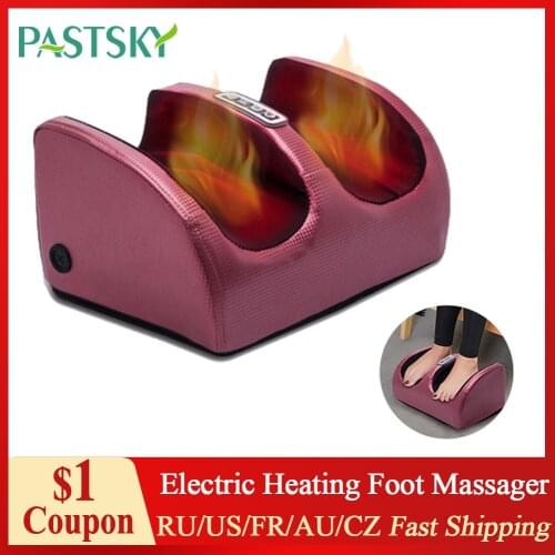 Electric Heating Foot Massager Shiatsu Kneading Roller Vibrator Feet Massage Machine Reflexology Plantar Calf Leg Pain Relief