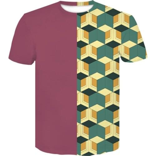 Japan anime Demon Slayer off white t shirt women Kimetsu No Yaiba 3D Print T-Shirt harajuku O-neck Fun graphic tee shirt homme