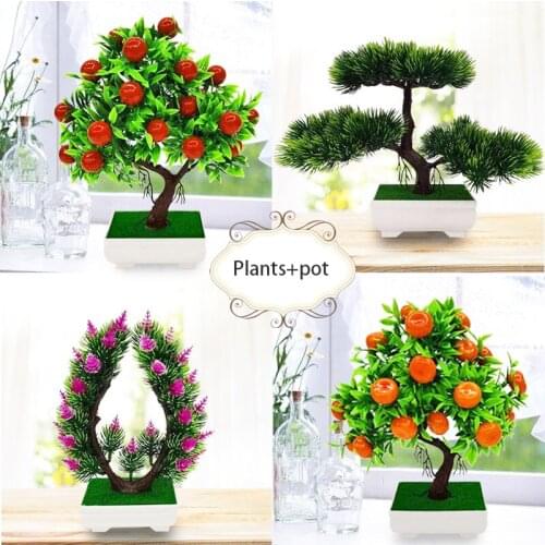Yoshiko Artificial Plants Bonsai Tree Pot Plants Fake Flowers Potted Ornaments For Wedding Home Table Decoration Hotel Decor