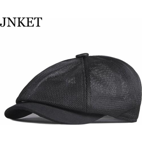 JNKET New Men and Women Breathable Octagonal Cap Casual Newsboy Hat Mesh Cap
