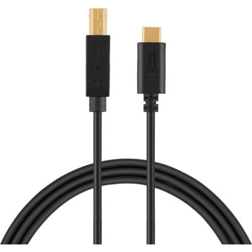 USB C to USB B Printer Cable 6.6 Feet, USB 2.0 Type C to Type B Cable, Compatible MacBook Pro, HP, Canon, Brother, Epson