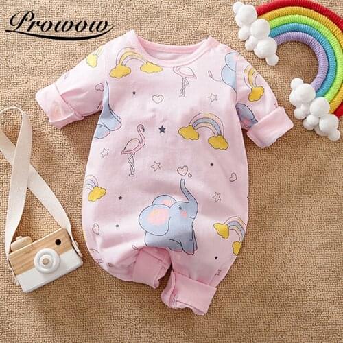 Prowow Cartoon Babys Rompers Cute Girls Baby Sleepwear For Newborns Jumpsuit Swan Bowtie Baby Nightwear For Childrens Overalls