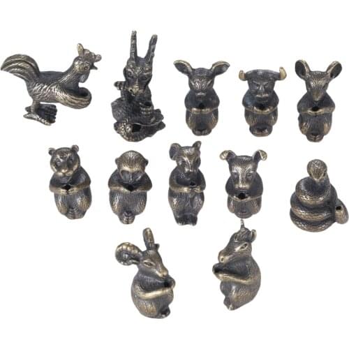 Metal Chinese 12 Zodiac Animal Incense Holders Stick Incense Base Meditation Censer Stand Yoga Room Temple Fresh Air Decoration