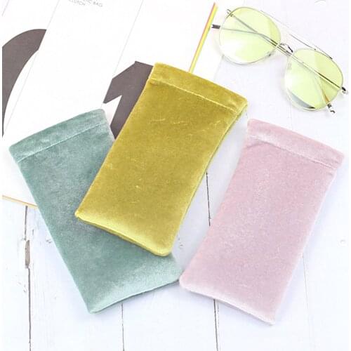 Fashionable Sunglasses Bag PU Leather Glass Case Pouch Mobile Phone Wallet Portable Storege Case Candy Color Nearsighted Glasses