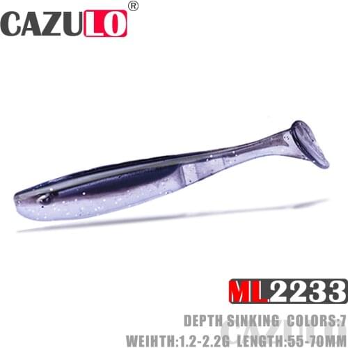 Softbait Bass Soft Fishing Lure Accesorios 55-70mm 10pcs/bag Double Color Isca Artificial Souple De Pesca Tackle For Carp Leurre