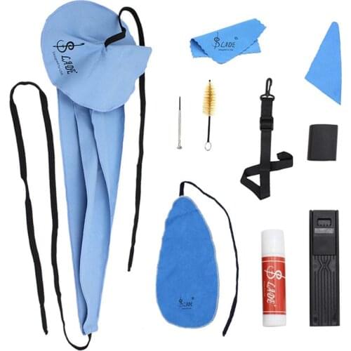 Saxophone Clean Kits 10 in 1, Sax Cork Grease Thumb Rest Cleaning Brush Screwdriver Reed Case
