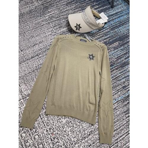 PG Womens Golf Long Sleeves Sweater Fashion Five Star Jacquard Sweater Autumn 2021 New Ladies Knitted Shirts Anti-Pilling