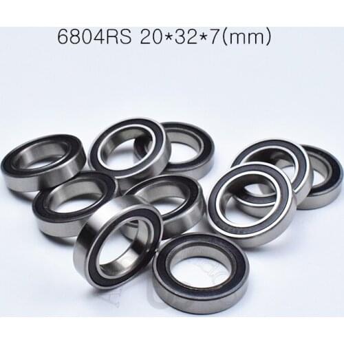 6804RS 20*32*7(mm) 10pieces bearing 6804 6804RS deep groove bearing Rubber sealed bearing Thin wall bearing 61804