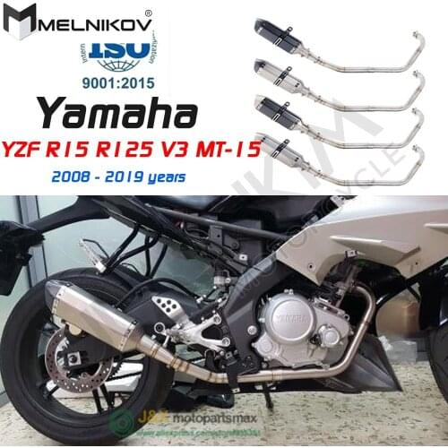 Motorcycle Full Exhaust Escape System Modifed Middle Link Pipe Slip On For yamaha YZF-R15 R5 MT-15 MT 15 125 2008-2017 Exhaust