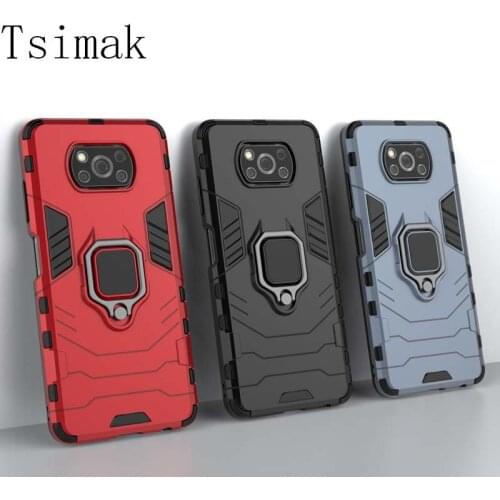 Poco X3 Case for Xiaomi POCO X3 NFC F2 Pro M2 M3 Armor Shockproof Ring Stand Back for Xiaomi Pocophone Poco X3 X2 F1 Phone Cover
