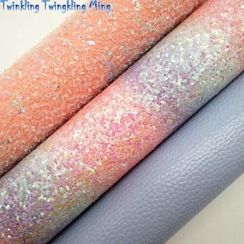Rainbow Glitter leather, Glitter Fabric with Numbers, Litchi Faux Fabric For Bow A4 21x29CM Twinkling Ming KM158