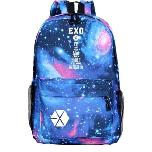 EXO Backpack Hot Sale Men Women Boys Girls School Backpacks Travel Canvas Shouler Bag for Teenagers Unisex Laptopbag