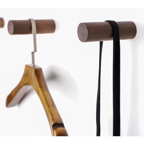 Quilty Walnut Wood Clothes Hanger Wall Mounted Coat Hook Home Decor Key Holder Hat Scarf Handbag Storage Hanger Bathroom Rack