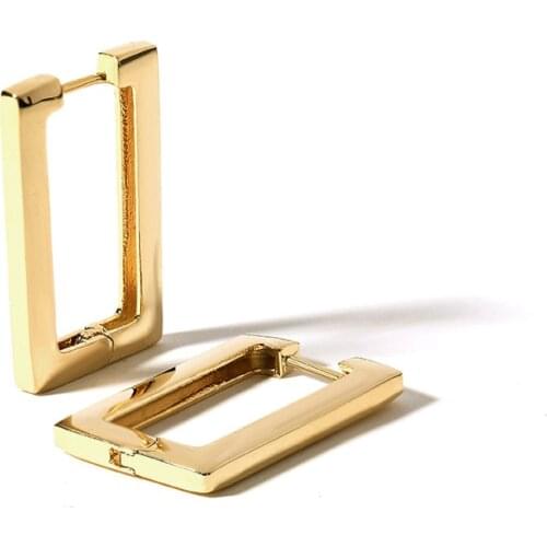 Dangle Earrings European Fashion Design Simple Geometry Square Buckle Earrings for Women Party Anniversary Accessories Ear Ring