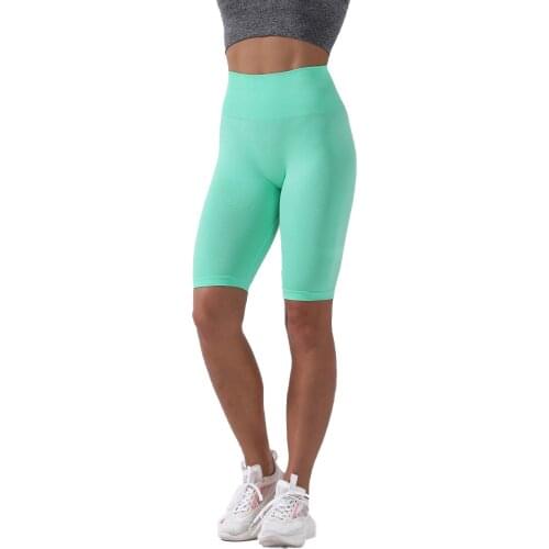 High Performance Huanwei Soft High Waist Spandex Gym Shorts Wholesale Women Fitness Yoga Biker Shorts