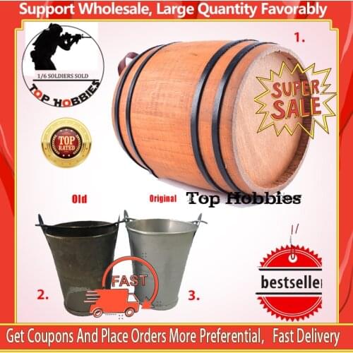 1/6 Scale Scene Army WWII Military Soldier Wooden Barrel Old Pail Original Bucket Model For 12Inch Hottoys 1/6 ActionFigure Toy