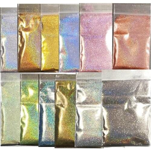12 Colors Pixie Dust (extra fine glitter): Color- 12 DUST.5g Peacock Holographic Glitter Powder 008 Extra fine holographic fine
