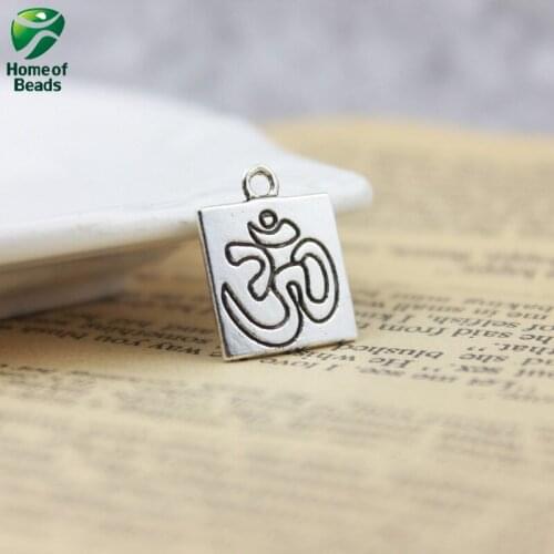 2020 18x15mm Fashion antique Silver Color DIY om Pendants for Jewelry Making Handmade 50 pcs/lot ZA1265