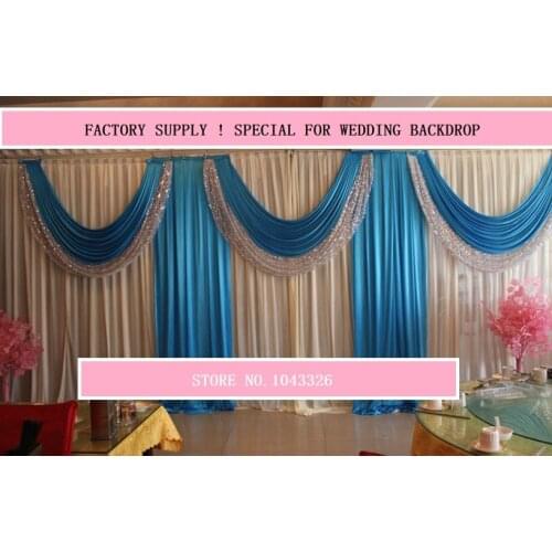 3*6m (10ft*20ft) qualified matrimonio favors birthday party wedding ceremony decoration ice silk fabric drapes curtain backdrop