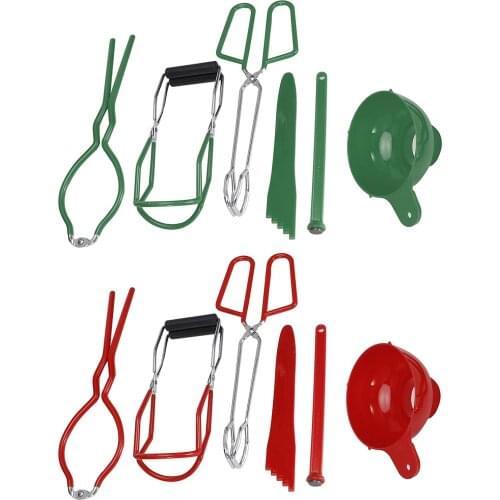 6PCS Canning Jar lifter with Grip Handle Stainless Steel Can Lifter Tongs Jar Clip Mason Jar Glass Lifter Canning Tool Kit