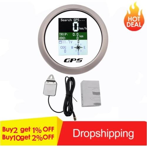 Car GPS Speedometer With Antenna For Motorcycle Boat Yacht TFT Screen Waterproof Odometer Trip ODO COG Voltmeter 9-32V