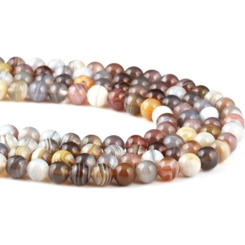 Natural Semi Precious Stone Beads Circular Grey Agates Striate Making Necklaces Bracelets And Earrings For DIY 4/6/8/10mm