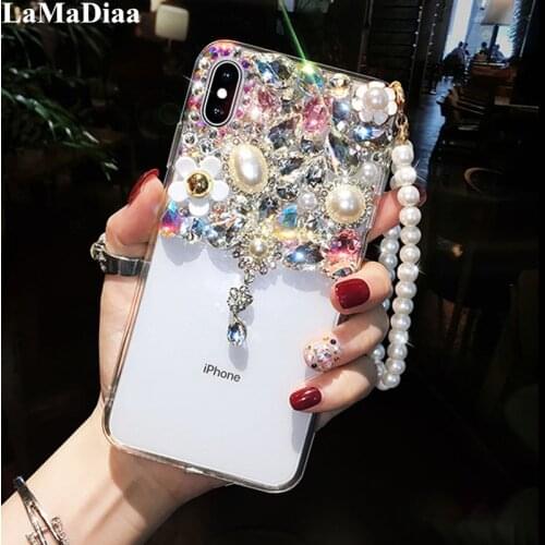 For iPhone XS Max XR X 8 7 6 6S Plus 11 Pro MAX Case Luxury Bling Rhinestone Diamond Crystal Soft Transparent TPU Cover Case