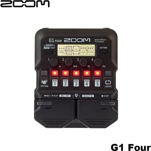 Zoom G1 FOUR Guitar Multi-Effects Processor Pedal, With 60+ Built-In Effects, Amp Modeling, Looper, Rhythm Section, Tuner