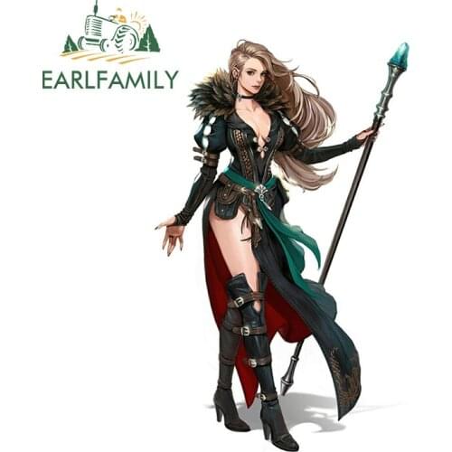 EARLFAMILY 13cm x 8.1cm for Hye Jeong Hwang Sorceress Cartoon Car Sticker Vinyl Car Wrap Decal Waterproof Scratch-Proof Decor
