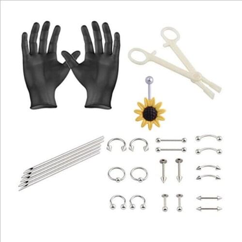 JINGLANG Tongue eyebrow nose navel button various combination perforation tool set wholesale perforation jewelry set combination
