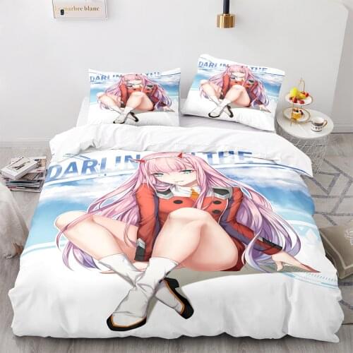 Darling In The Franxx Bedding Set Bedspread Single Twin Full Queen King Size Bed Sets Childrens Kid Bedroom Duvetcover Set 3D
