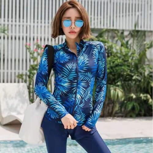 Matching Rash Guards Set Womens Zip Rashguard Shirt Bra Leggings Trunks 4 Pieces Swim Suits Full Body Sun UV Protection