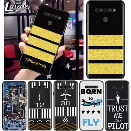Bore to fly Pilot Plane for LG G8 G8S G8X V30 V35 V40 V50 V60 ThinQ Q60 K40 K50 K30 K41 K51 K61 K71 K92 Black Phone Case