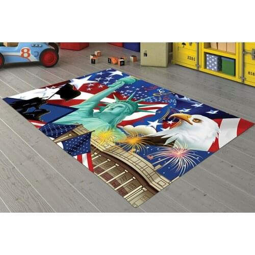 Fourth Of July Patterned Carpet ,Non Slip Floor Carpet,Teens Carpet,Turkish Rug