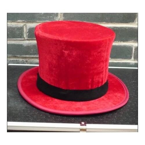 Red Folding Top Hat Magic Trick,Accessories,Stage Magic Props,Close Upmagic,Mentalism,Fun,Magia Toys,Gadgets,Joke