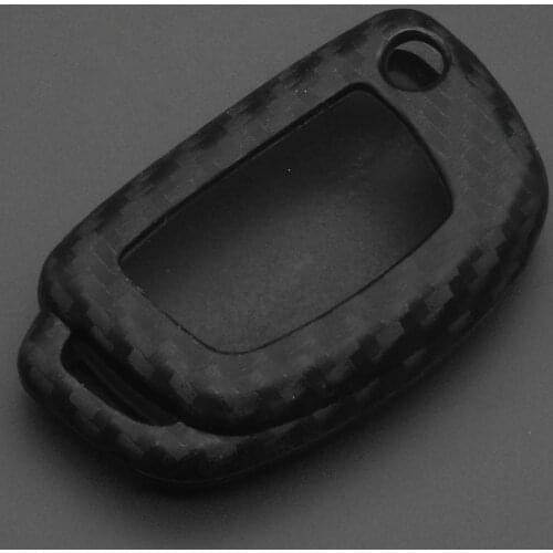 Kutery 10X Flip Remote Carbon Silicone Key Cover Case 3BTN For Hyundai Tucson Creta ix25 i10 i30 Verna Mistra Elantra 2015-2018