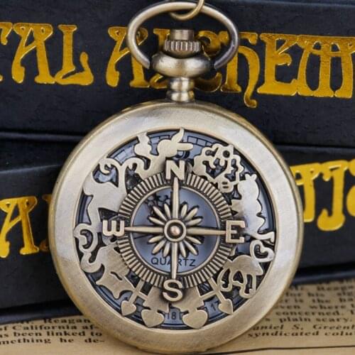 Flowers Quartz Pocket Watch Retro Alice in Wonderland Pocket&Fob Watch Pendant Necklace Pocket Watch Men Womens Gift
