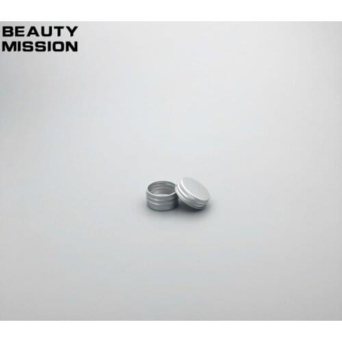 BEAUTY MISSION 8g 100pcs small round empty balm aluminum pot,Mini travel size metal cosmetic cream jar skin care cream container