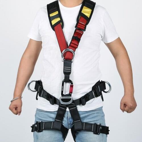 Outdoor Rock Climbing Rappelling Full Body Safety Harness Wearing Seat Waist Chest Belt for Climbing Camping Accessories