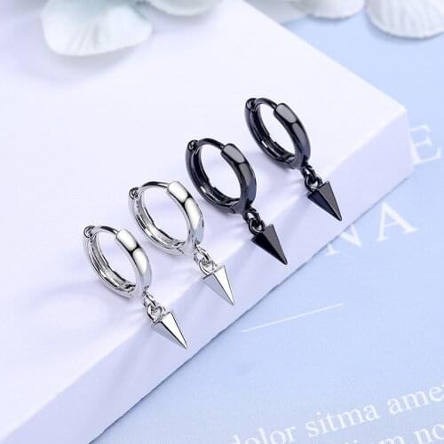 New Arrival Personality Simple Cone Design Geometric Earrings for Women Fashion Black Gold Silver Color Drop Earrings Oorbellen