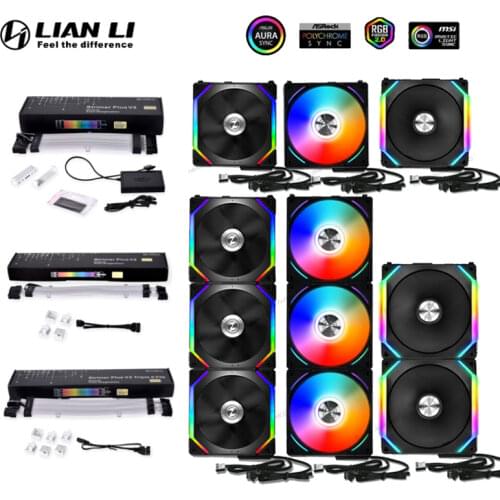 LIAN LI UNI Fan AL120 Generation 2, RGB PC Cooling Fan 12CM PWM ARGB Case Fan Cableless Software Control Black/White Authentic