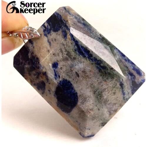 Women & Men Fashion Jewelry Pendants Necklaces With Chain Wholesale Blue Sodalite Beads Quartz Stone Colares Femininos SS310