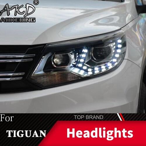 Head Lamp For Car VW Tiguan 2013-2016 Headlights Fog Lights Daytime Running Lights DRL H7 LED Bi Xenon Bulb Car Accessories