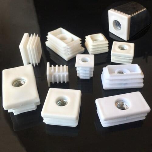 Plastic Furniture Leg Pipe Hole Plugs with Nut Black Blanking End Cover Chair Leg Caps Protector Furniture Accessories