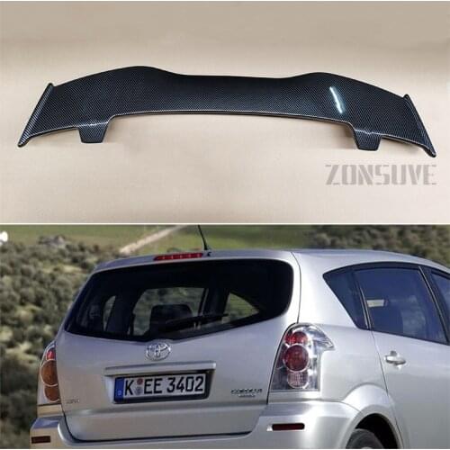 Use For Toyota Corolla 2004--2008 Spoiler ABS Plastic Carbon Fiber Look Hatchback Roof Rear Wing Body Kit Accessories